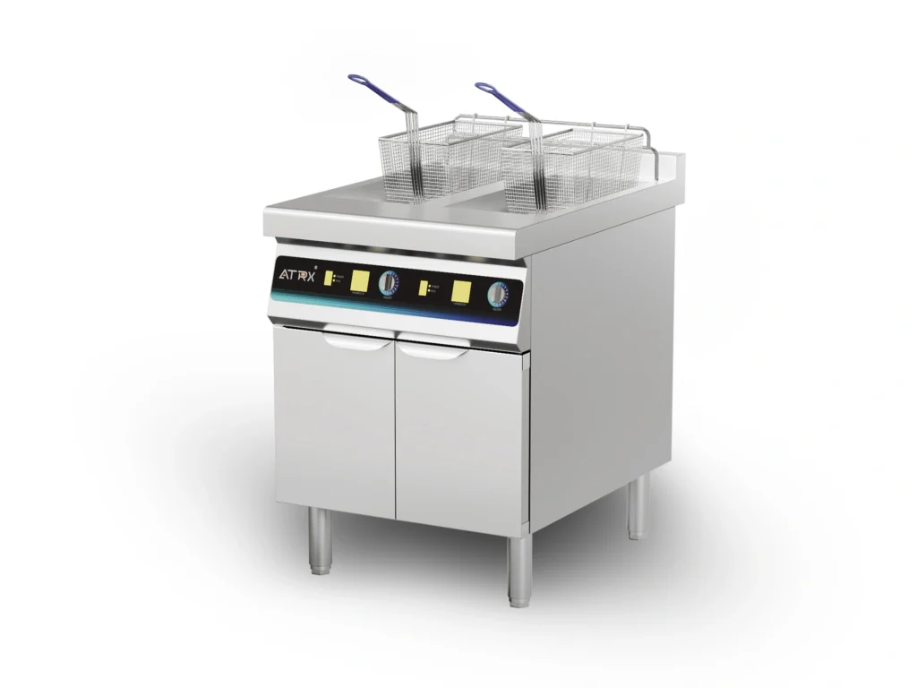 Floor induction double fryer