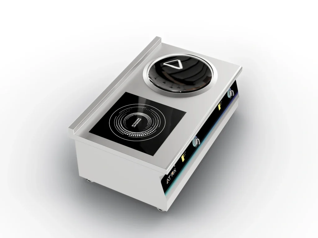 Countertop induction flat and wok cooker 2
