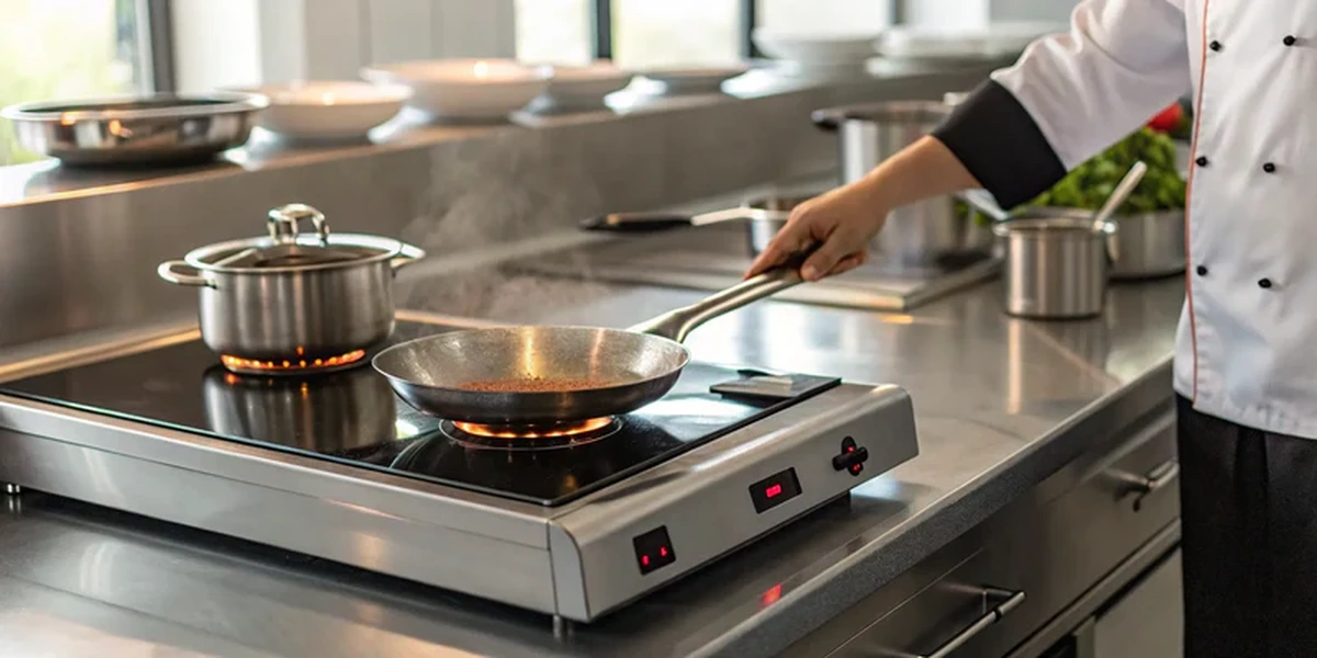 Commercial Induction Burner Cooking