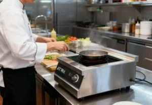 commercial induction cooker cooking