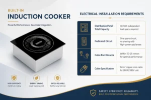 Built in commercial induction cooker wire connection