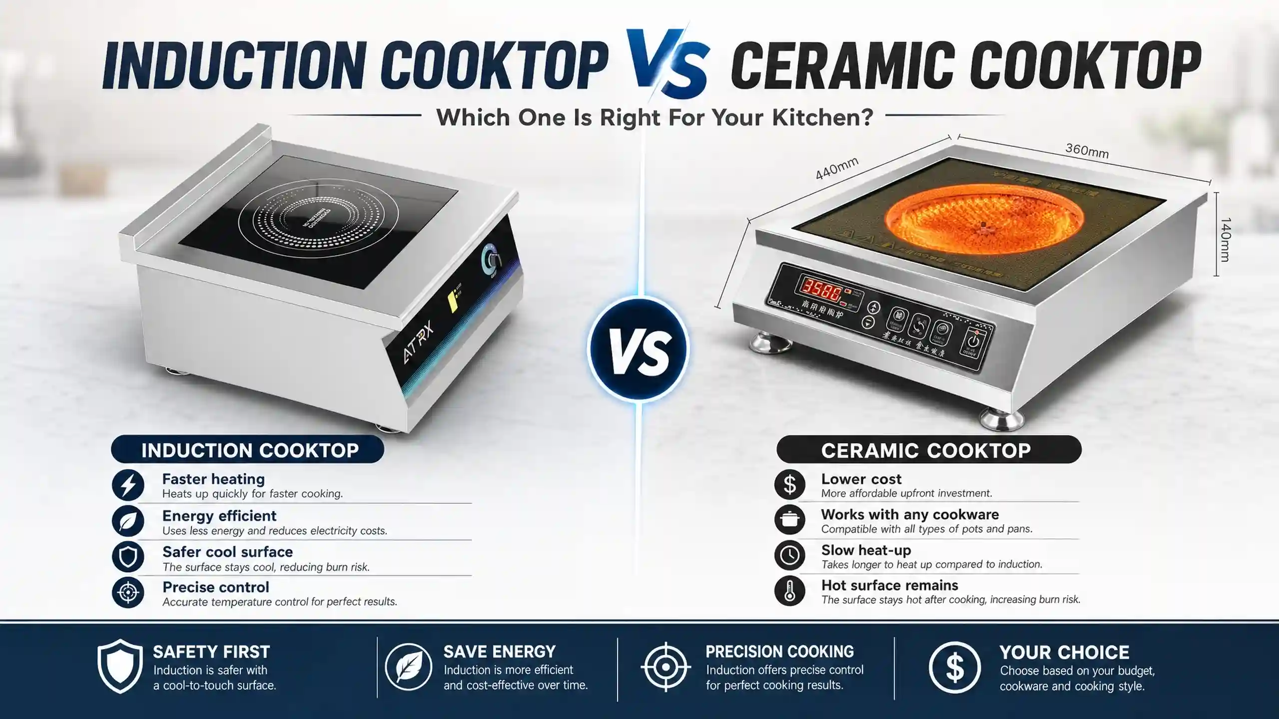 Induction cooktop vs and Ceramic Cooktops