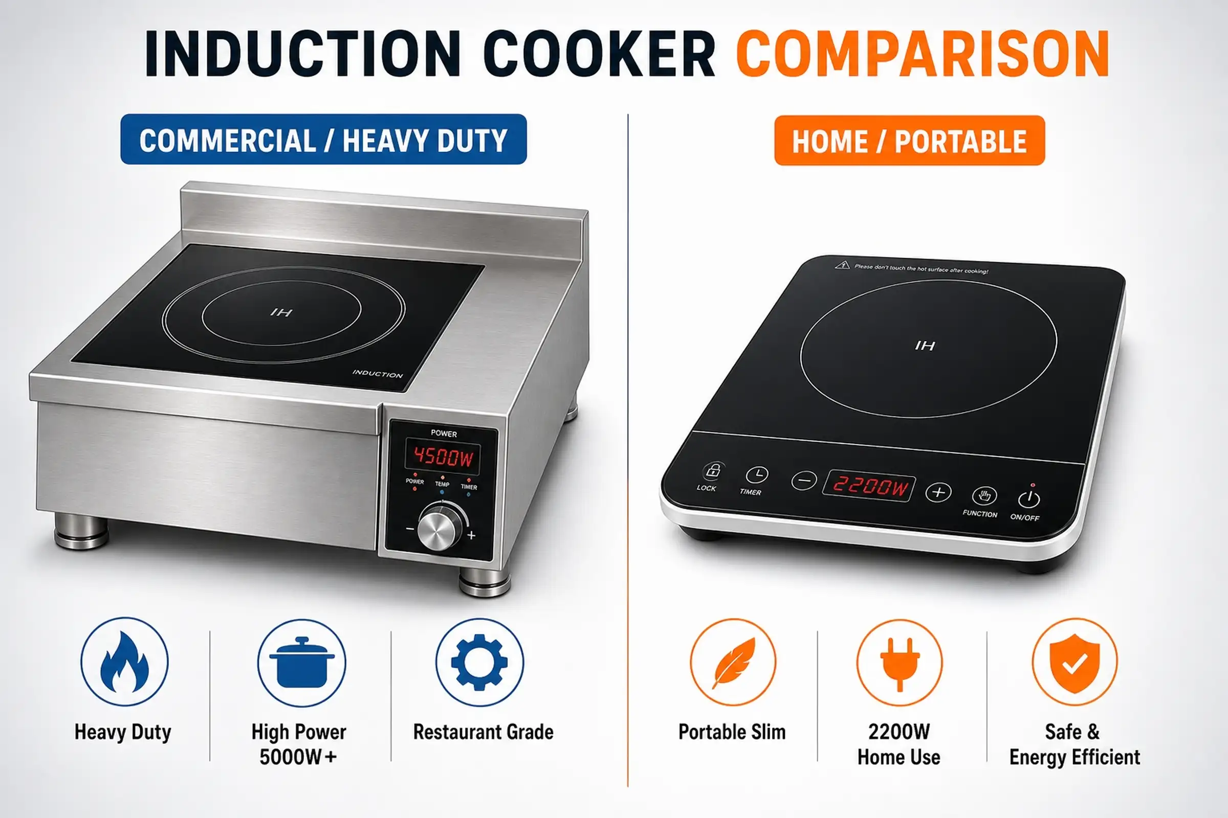 commercial induction cooker Vs Home induction cooker