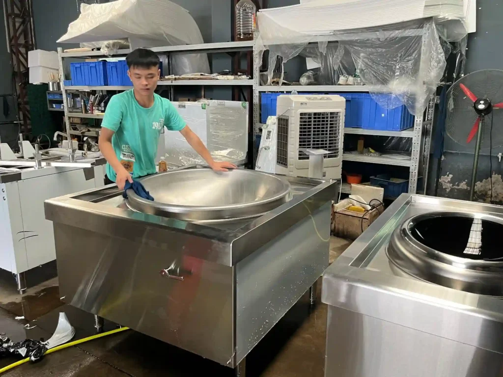 commercial induction wok cooker